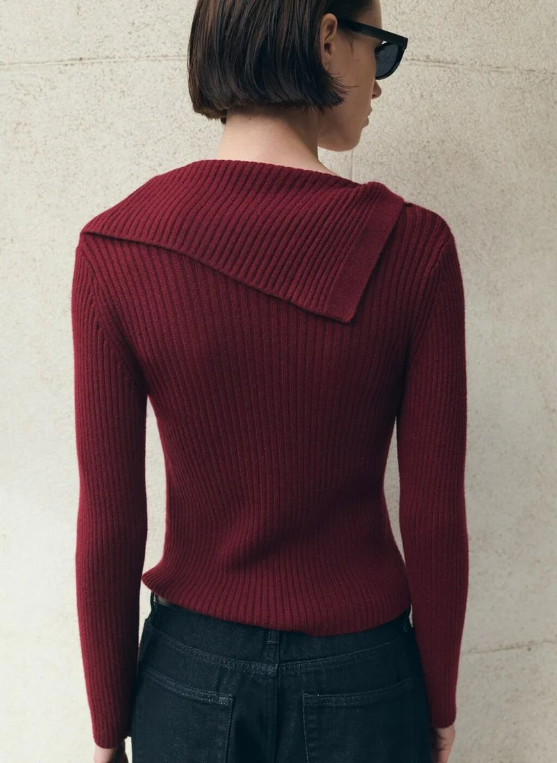 MANGO Cardigan with shawl collar